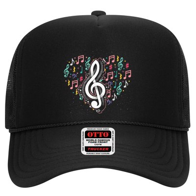Music Lover Treble Clef Heart Music Notes Musician Music Trucker Hat