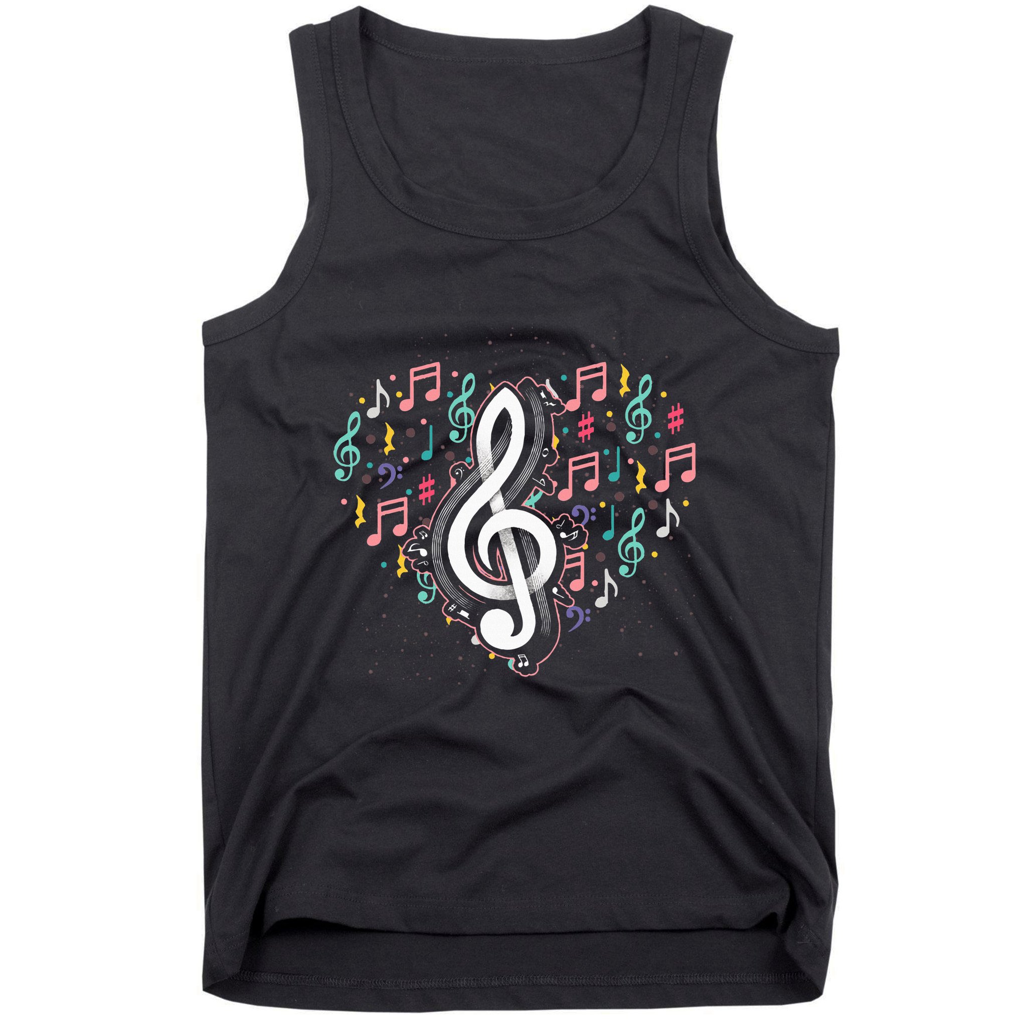 Music Lover Treble Clef Heart Music Notes Musician Music Tank Top