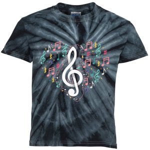 Music Lover Treble Clef Heart Music Notes Musician Music Kids Tie-Dye T-Shirt