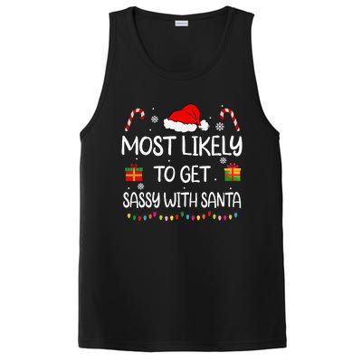 Most Likely To Get Sassy With Santa Funny Family Christmas PosiCharge Competitor Tank