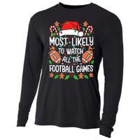 Most Likely To Watch All The Football Games Christmas Cooling Performance Long Sleeve Crew