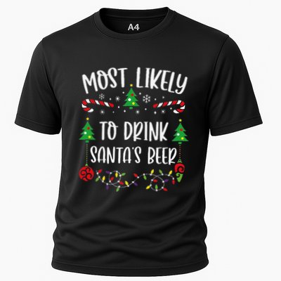 Most Likely To Drink SantaS Beer Funny Christmas Family Matching Cute Christm Performance Shirt
