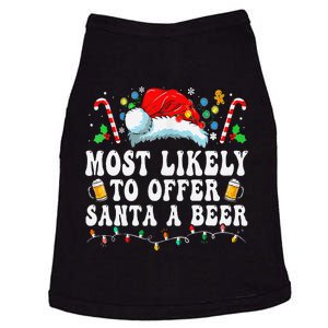 Most Likely To Offer Santa A Beer Funny Drinking Christmas Gift Doggie Tank