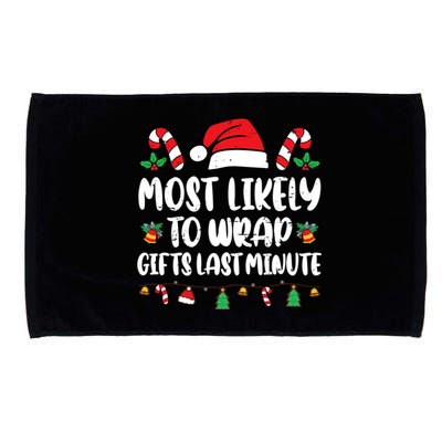 Most Likely To Wrap Gifts Last Minute Xmas Family Pajamas Microfiber Hand Towel