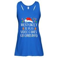 Most Likely To Play Video Games On Christmas Family Matching Gift Ladies Essential Flowy Tank