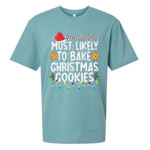 Most Likely To Bake Christmas Cookies Family Christmas Baker Sueded Cloud Jersey T-Shirt