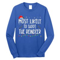 Most Likely To Shoot The Reindeer Family Matching Christmas Long Sleeve Shirt