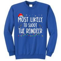 Most Likely To Shoot The Reindeer Family Matching Christmas Sweatshirt