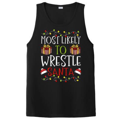 Most Likely To Wrestle Santa Christmas Wrestling Sports PosiCharge Competitor Tank