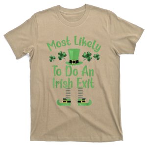 Most Likely To Do An Irish Exit Retro St Patricks Day T-Shirt