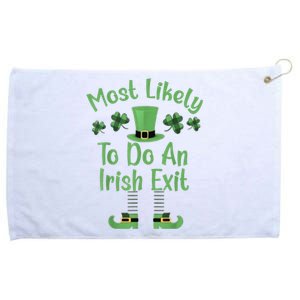 Most Likely To Do An Irish Exit Retro St Patricks Day Grommeted Golf Towel