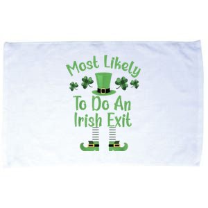 Most Likely To Do An Irish Exit Retro St Patricks Day Microfiber Hand Towel