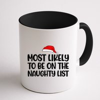 Most Likely To Be On The Naught List Funny Christmas Mug