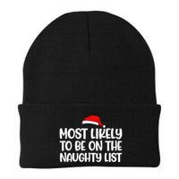 Most Likely To Be On The Naught List Funny Christmas Beanie