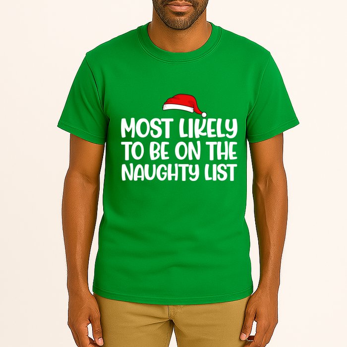 Most Likely To Be On The Naught List Funny Christmas Tall T-Shirt