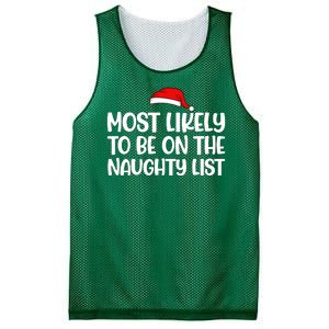 Most Likely To Be On The Naught List Funny Christmas Mesh Reversible Basketball Jersey Tank