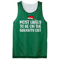 Most Likely To Be On The Naught List Funny Christmas Mesh Reversible Basketball Jersey Tank