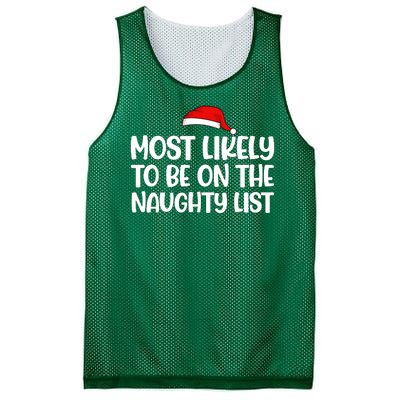 Most Likely To Be On The Naught List Funny Christmas Mesh Reversible Basketball Jersey Tank