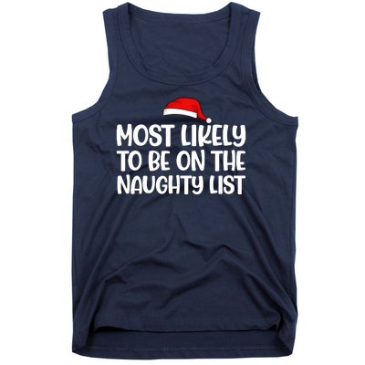 Most Likely To Be On The Naught List Funny Christmas Tank Top