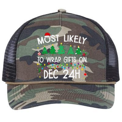 Most Likely To Wrap Gifts On Dec 24h Christmas 2024 Funny Retro Rope Trucker Hat Cap