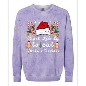 Most Likely To Eat Santa's Cookies xmas Matching Family  Colorblast Crewneck Sweatshirt