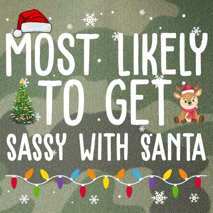 Most Likely To Get Sassy With Santa Funny Christmas Legacy Tie Dye Trucker Hat