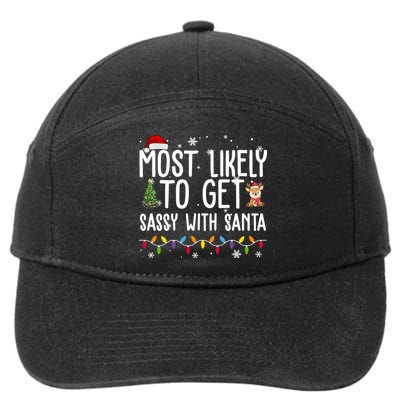 Most Likely To Get Sassy With Santa Funny Christmas 7-Panel Snapback Hat