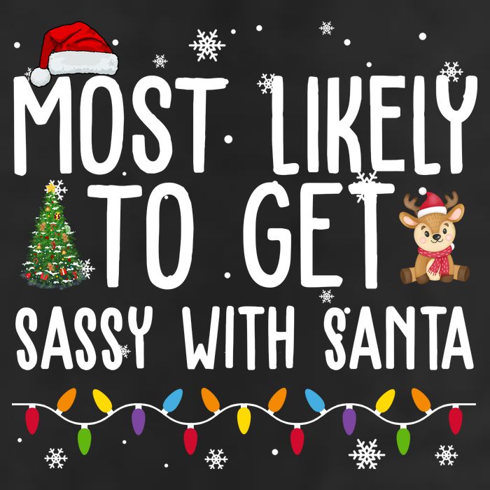 Most Likely To Get Sassy With Santa Funny Christmas Crop Fleece Hoodie