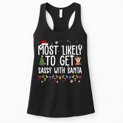 Most Likely To Get Sassy With Santa Funny Christmas Womens Tank Top