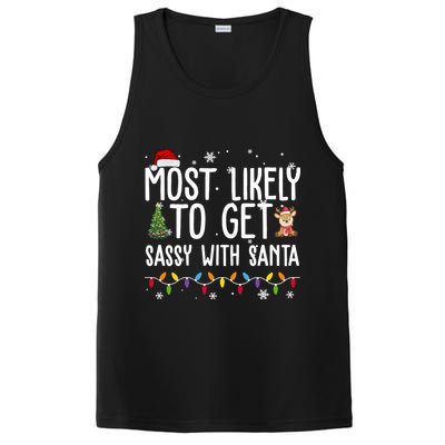 Most Likely To Get Sassy With Santa Funny Christmas PosiCharge Competitor Tank