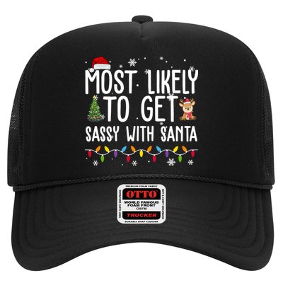 Most Likely To Get Sassy With Santa Funny Christmas Trucker Hat