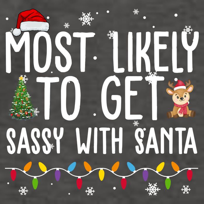 Most Likely To Get Sassy With Santa Funny Christmas Vector Backpack