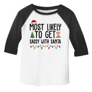 Most Likely To Get Sassy With Santa Funny Christmas Toddler Fine Jersey T-Shirt