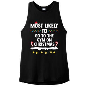 Most Likely To Go To The Gym On Christmas Family Matching  Ladies PosiCharge Tri-Blend Wicking Tank