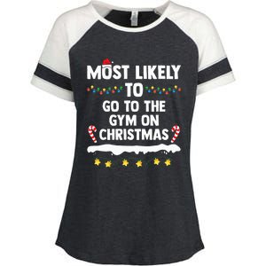 Most Likely To Go To The Gym On Christmas Family Matching  Enza Ladies Jersey Colorblock Tee