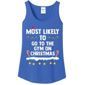 Most Likely To Go To The Gym On Christmas Family Matching  Ladies Essential Tank