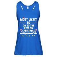 Most Likely To Go To The Gym On Christmas Family Matching  Ladies Essential Flowy Tank