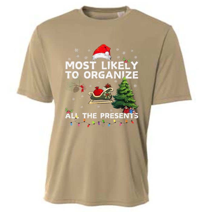 Most Likely To Organize All The Presents Christmas Cooling Performance Crew T-Shirt