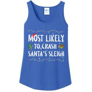 Most Likely To Crash SantaS Sleigh Christmas Matching Cute Gift Ladies Essential Tank