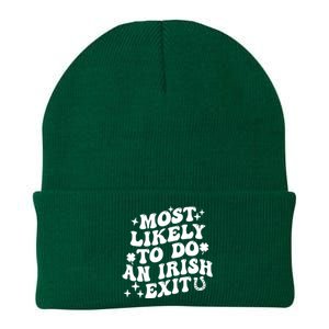 Most Likely To Do An Irish Exit Funny St Patrick Saying Tee Knit Cap Winter Beanie