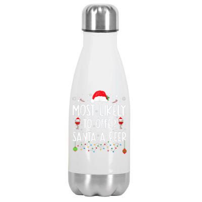 Most Likely To Offer Santa A Beer Stainless Steel Insulated Water Bottle