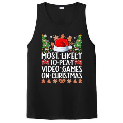 Most Likely To Play Video Games On Christmas Family Pajamas Gift PosiCharge Competitor Tank