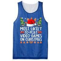 Most Likely To Play Video Games On Christmas Family Pajamas Gift Mesh Reversible Basketball Jersey Tank