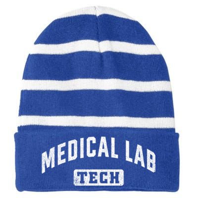 Medical Lab Tech Laboratory Technologist Technician Meaningful Gift Striped Beanie with Solid Band