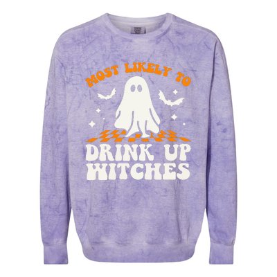 Most Like To Drink Up Wiches Halloween Colorblast Crewneck Sweatshirt