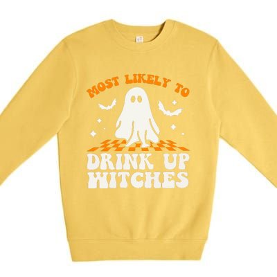 Most Like To Drink Up Wiches Halloween Premium Crewneck Sweatshirt