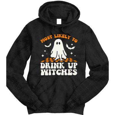 Most Like To Drink Up Wiches Halloween Tie Dye Hoodie