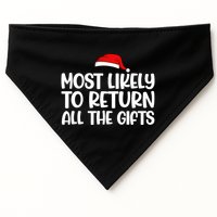 Most Likely To Return All The Gifts Christmas USA-Made Doggie Bandana