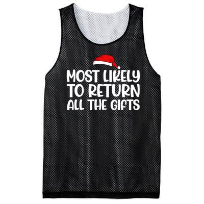 Most Likely To Return All The Gifts Christmas Mesh Reversible Basketball Jersey Tank