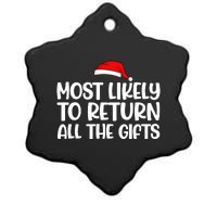 Most Likely To Return All The Gifts Christmas Ceramic Star Ornament